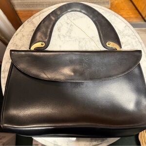 Vintage Dofan Black Leather Top-Handle Women’s Bag
